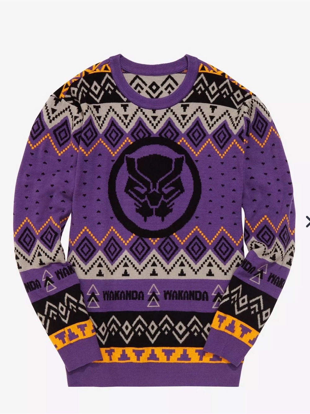 Marvel Black Panther Holiday Sweater - BoxLunch Exclusive Size L NWT